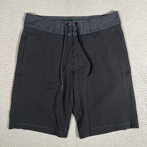 Lululemon Shorts Mens 33 Black Boardshorts 10" Swim Surf Beach Drawstring Pocket